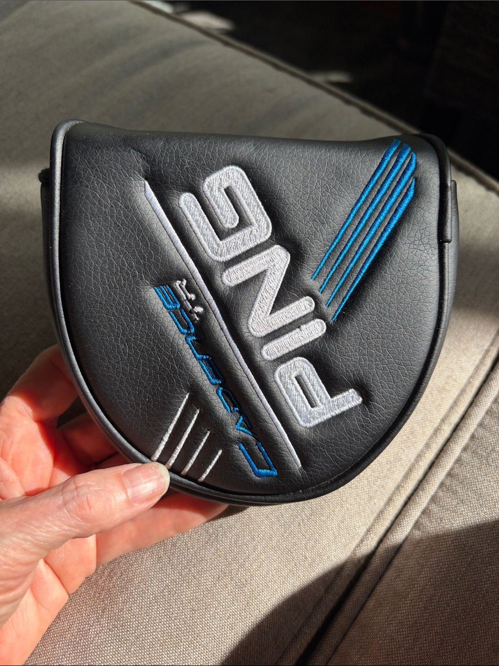 Ping Cadence TR, Black and Blue Embroidered mallet putter head cover